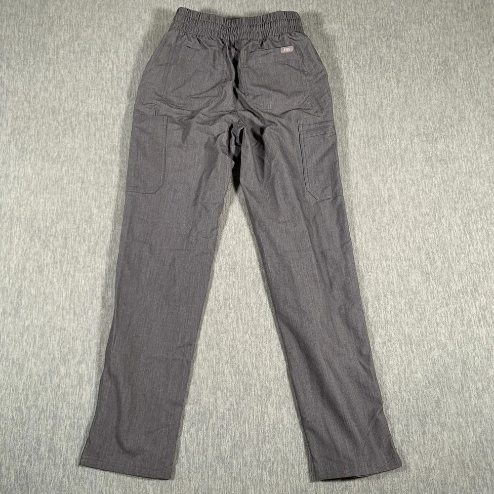 FIGS Scrub Pants Womens XS Gray Technical Collection Drawstring Cargo Pockets‎